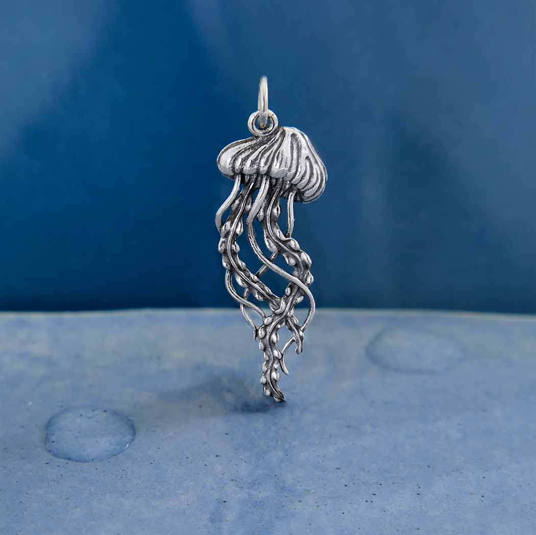 Sterling Silver Detailed Jellyfish Pendant