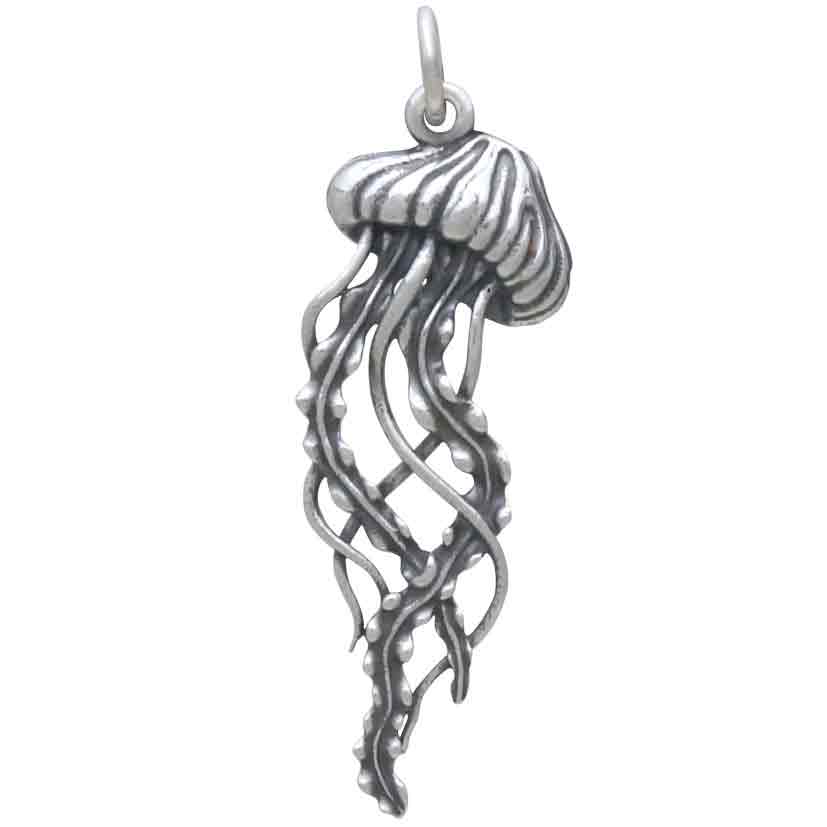 Sterling Silver Detailed Jellyfish Pendant