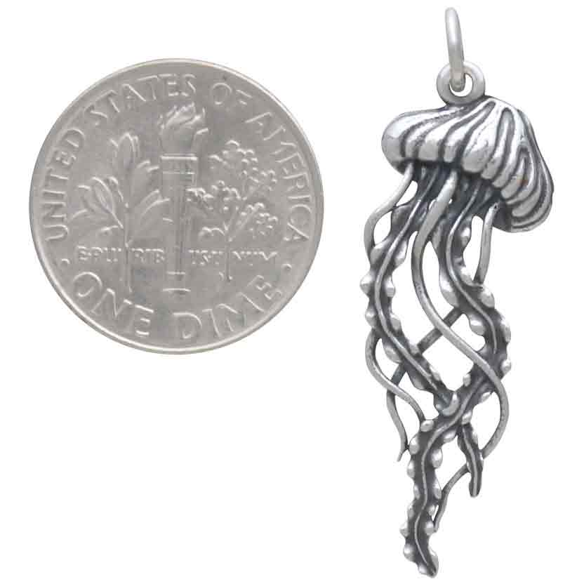 Sterling Silver Detailed Jellyfish Pendant