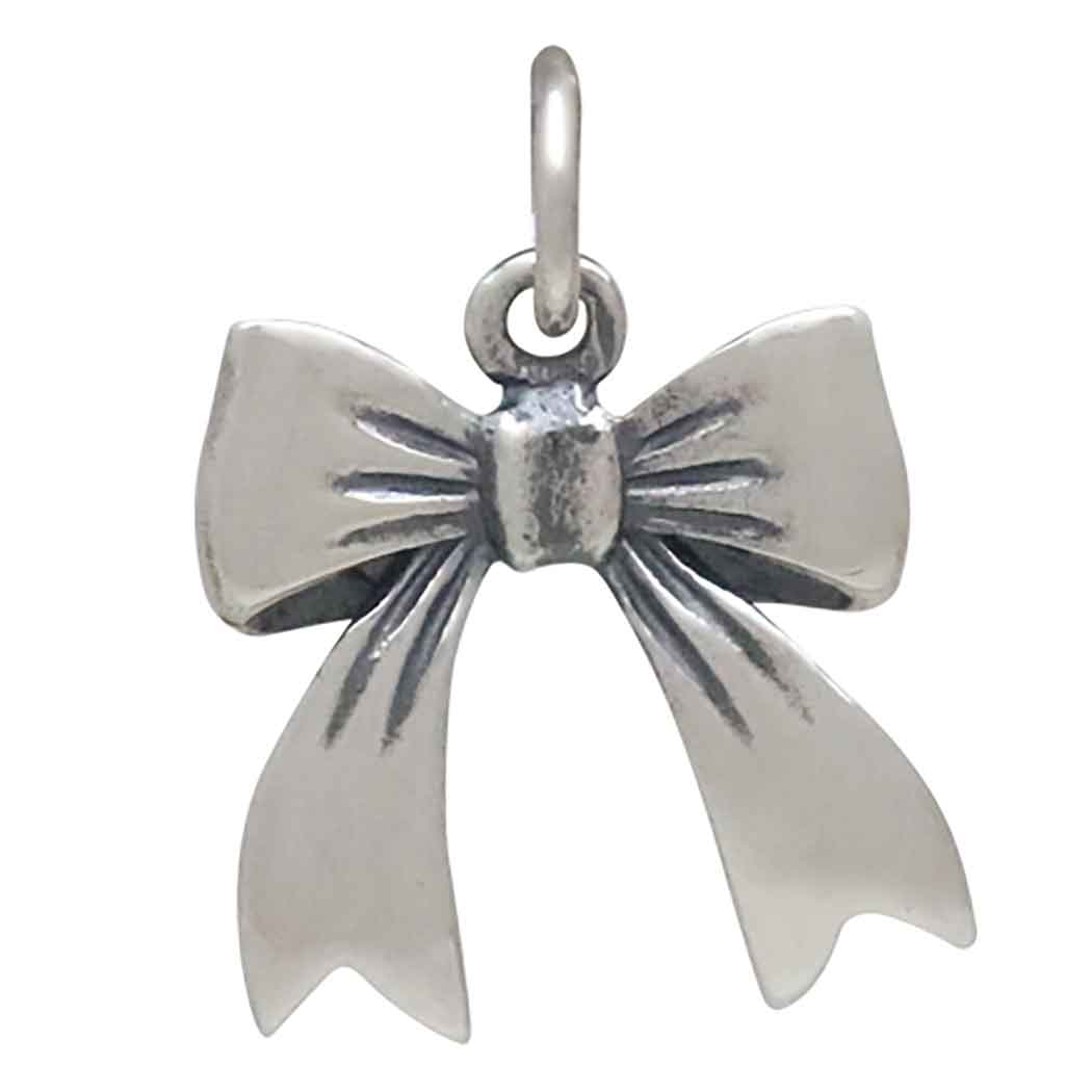 Sterling Silver Dimensional Bow Charm - Tia Tynette Designs