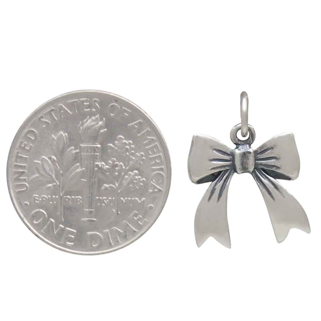 Sterling Silver Dimensional Bow Charm - Tia Tynette Designs