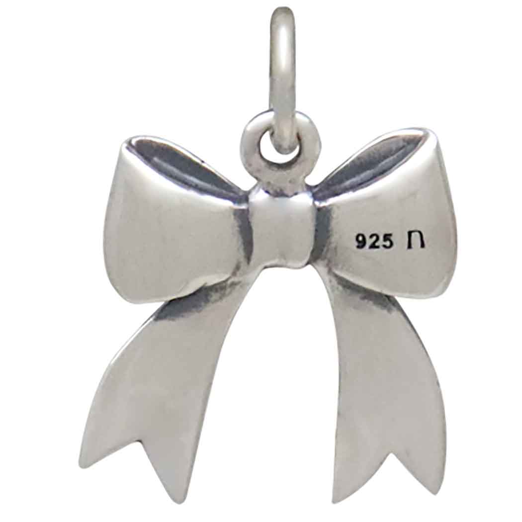 Sterling Silver Dimensional Bow Charm - Tia Tynette Designs