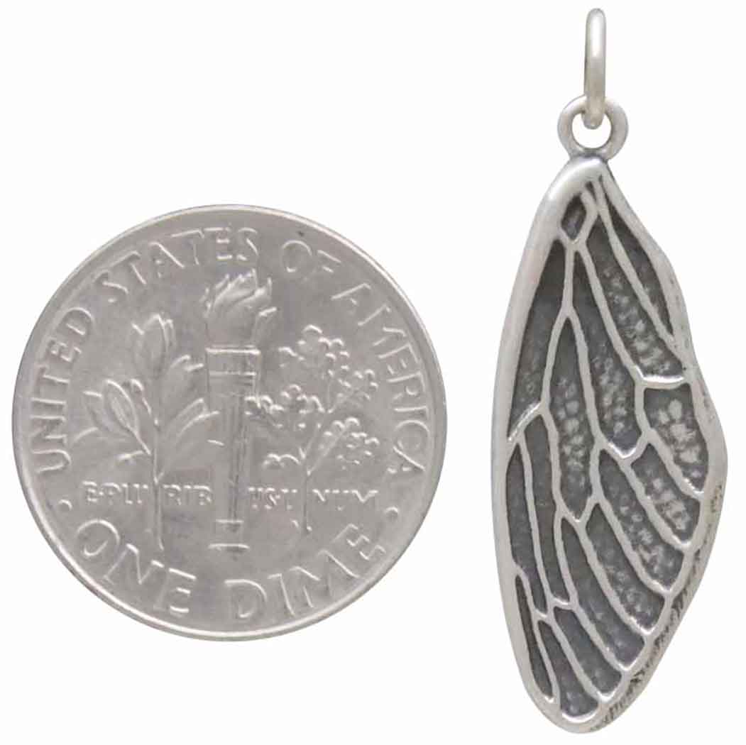 Sterling Silver Dimensional Cicada Wing Charm - Tia Tynette Designs