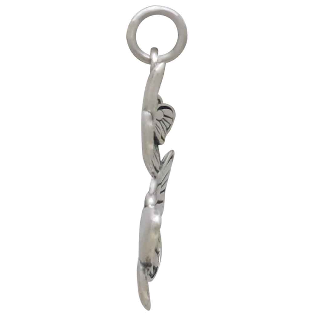 Sterling Silver Dimensional Flying Butterflies Charm