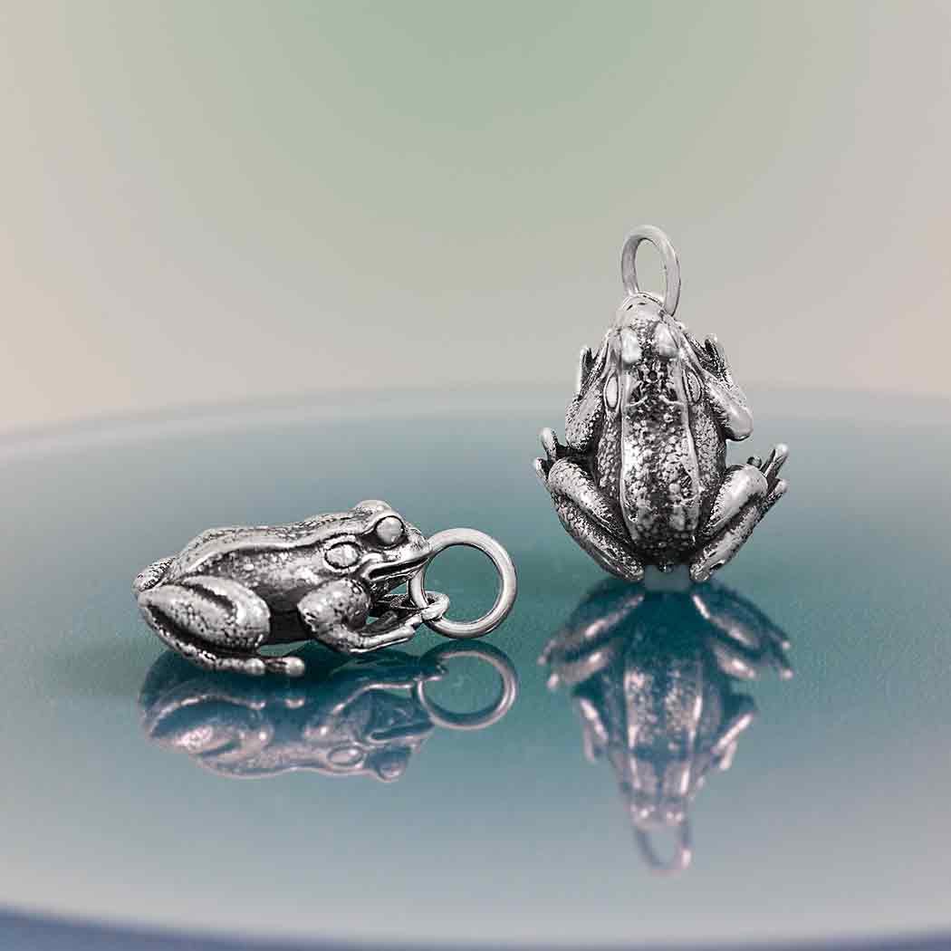 Sterling Silver Dimensional Frog Charm