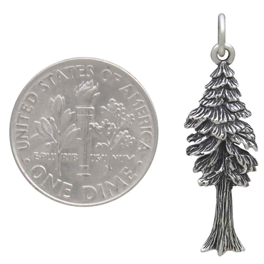 Sterling Silver Dimensional Pine Tree Pendant