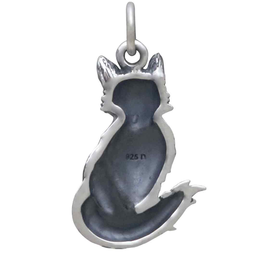 Sterling Silver Dimensional Sitting Fox Charm