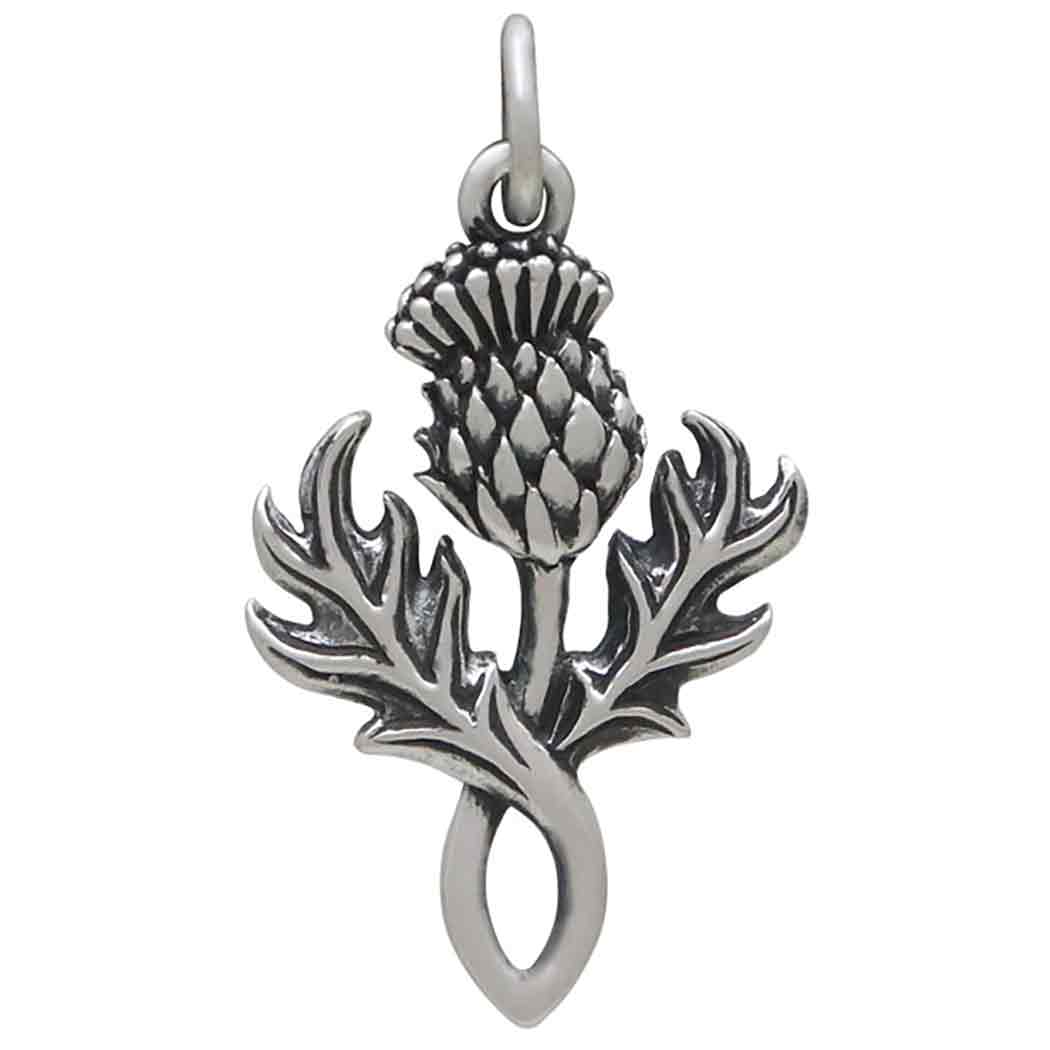 Sterling Silver Dimensional Thistle Charm