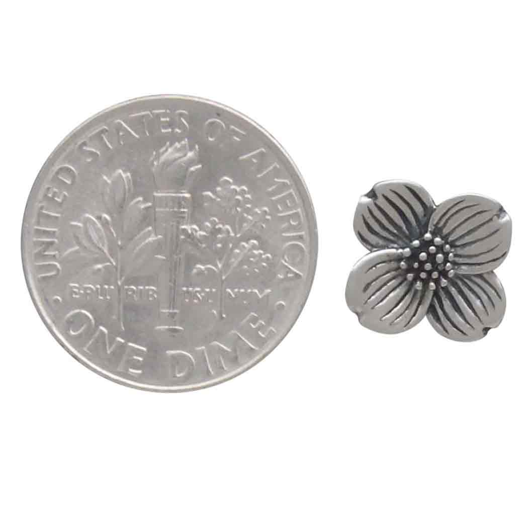 Sterling Silver Dogwood Flower Post Earrings - Poppies Jewelry
