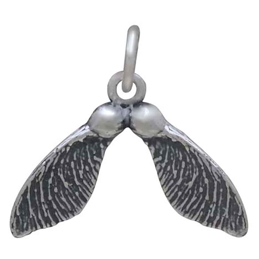 Sterling Silver Double Maple Seed Pod Charm - Tia Tynette Designs