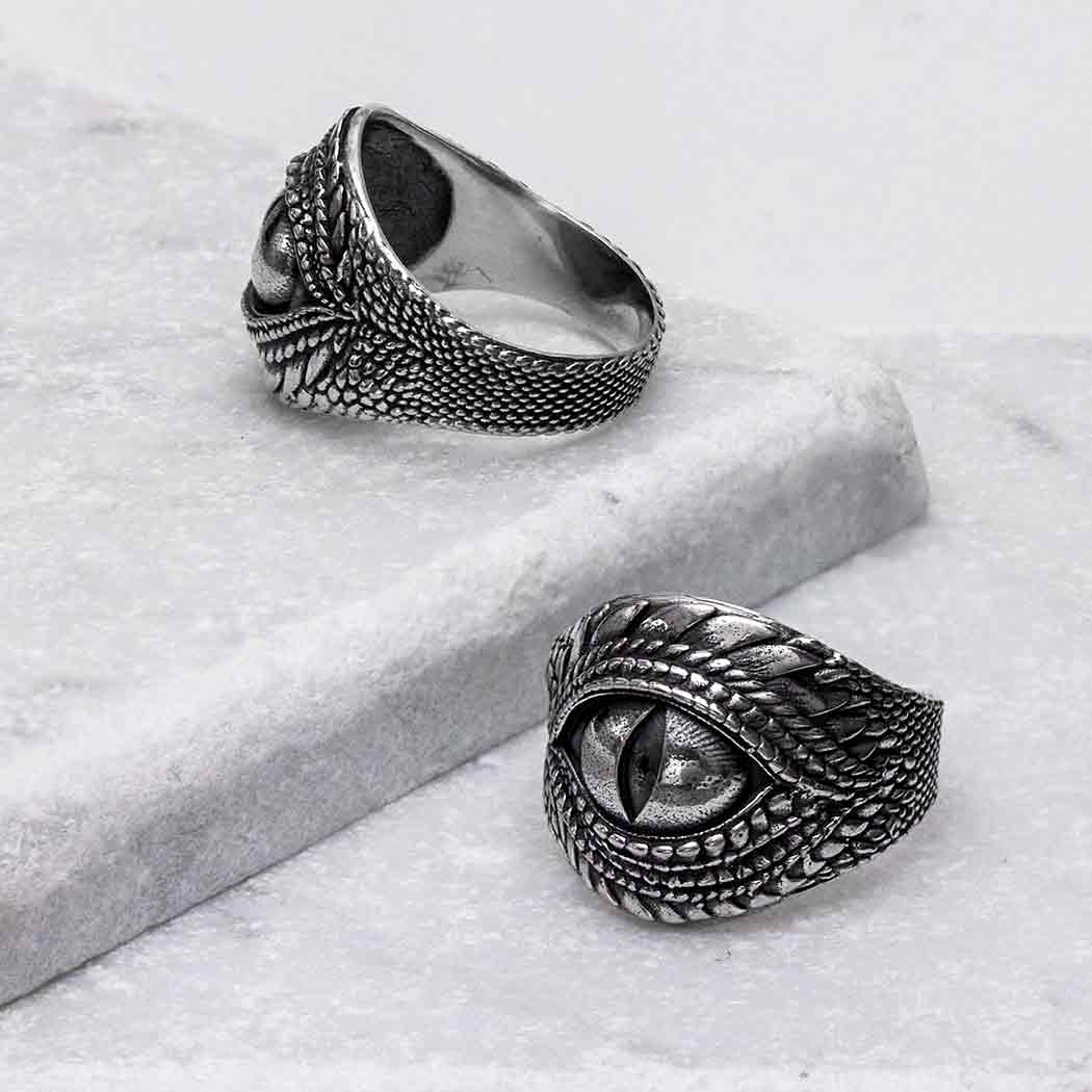 Sterling Silver Dragon Eye Ring - Poppies Jewelry