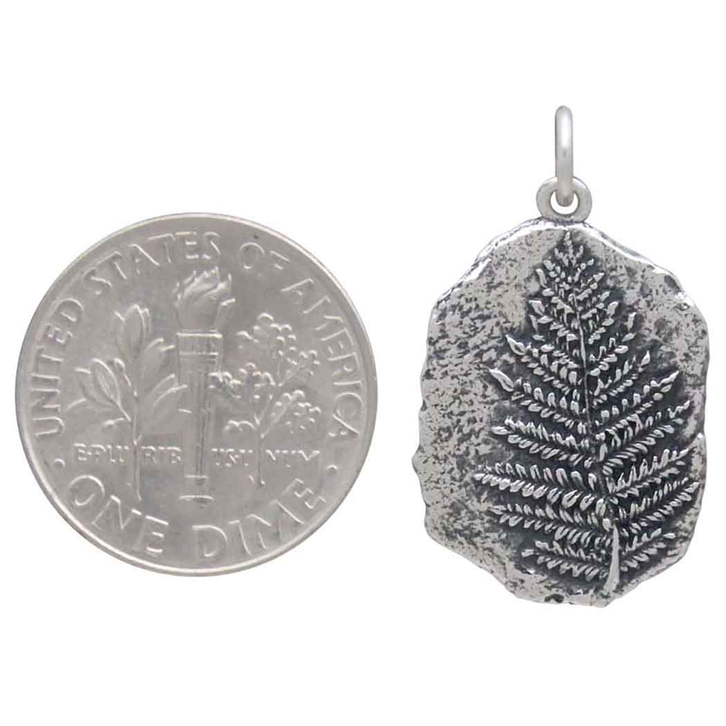 Sterling Silver Fern Fossil Pendant