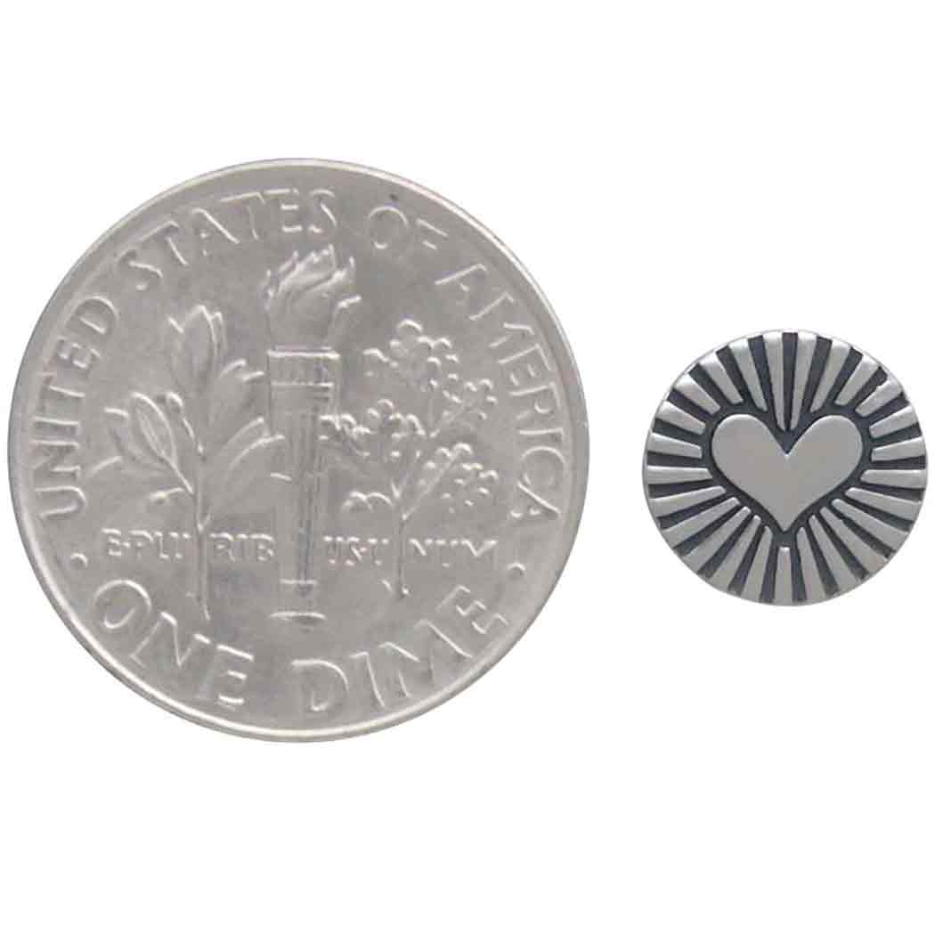 Sterling Silver Flat Radiant Heart Post Earrings - Poppies Jewelry