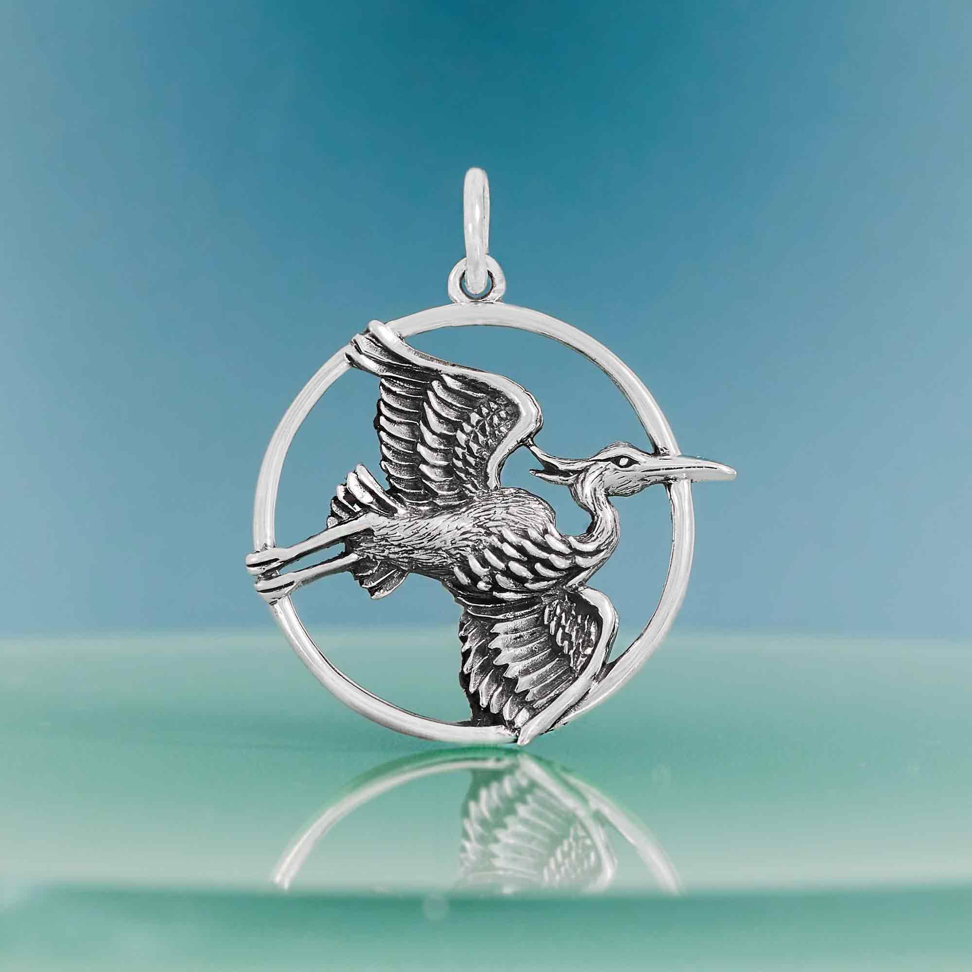 Sterling Silver Flying Heron Charm