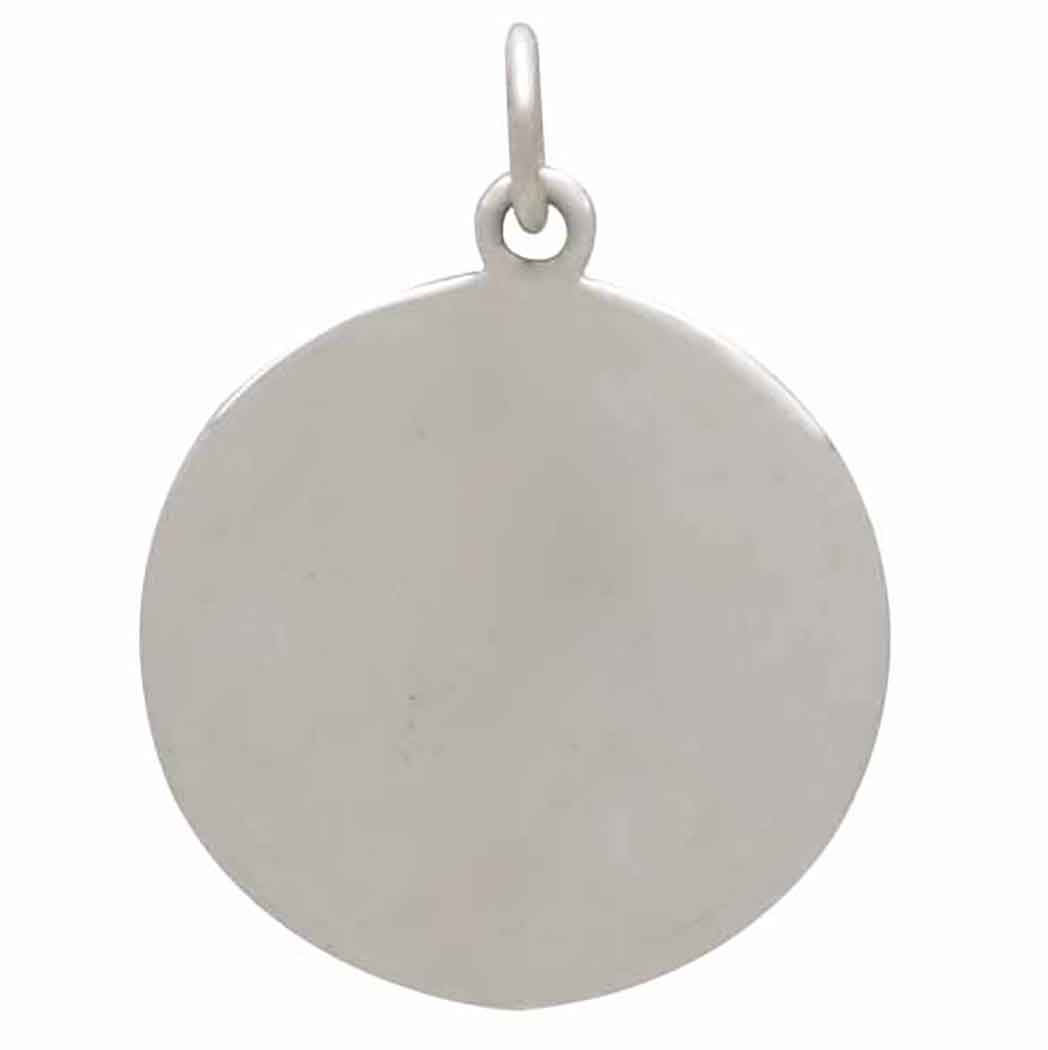 Sterling Silver Full Moon and Bat Charm
