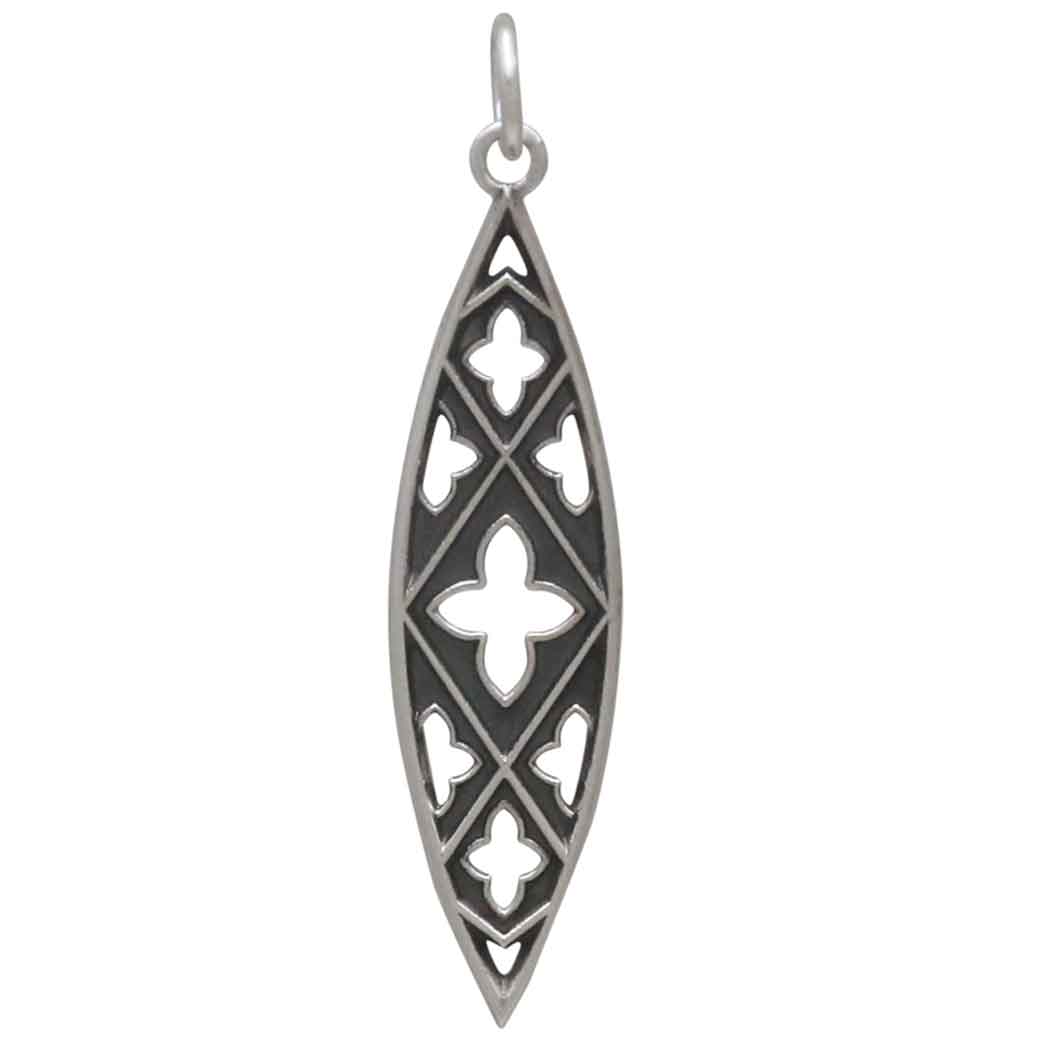 Sterling Silver Gothic Marquis Pendant - Tia Tynette Designs