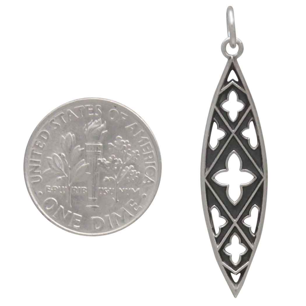 Sterling Silver Gothic Marquis Pendant - Tia Tynette Designs