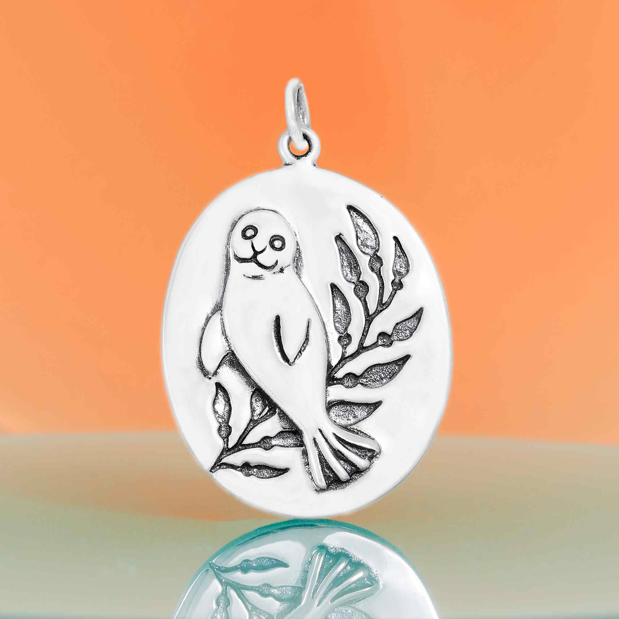 Sterling Silver Harbor Seal Pendant