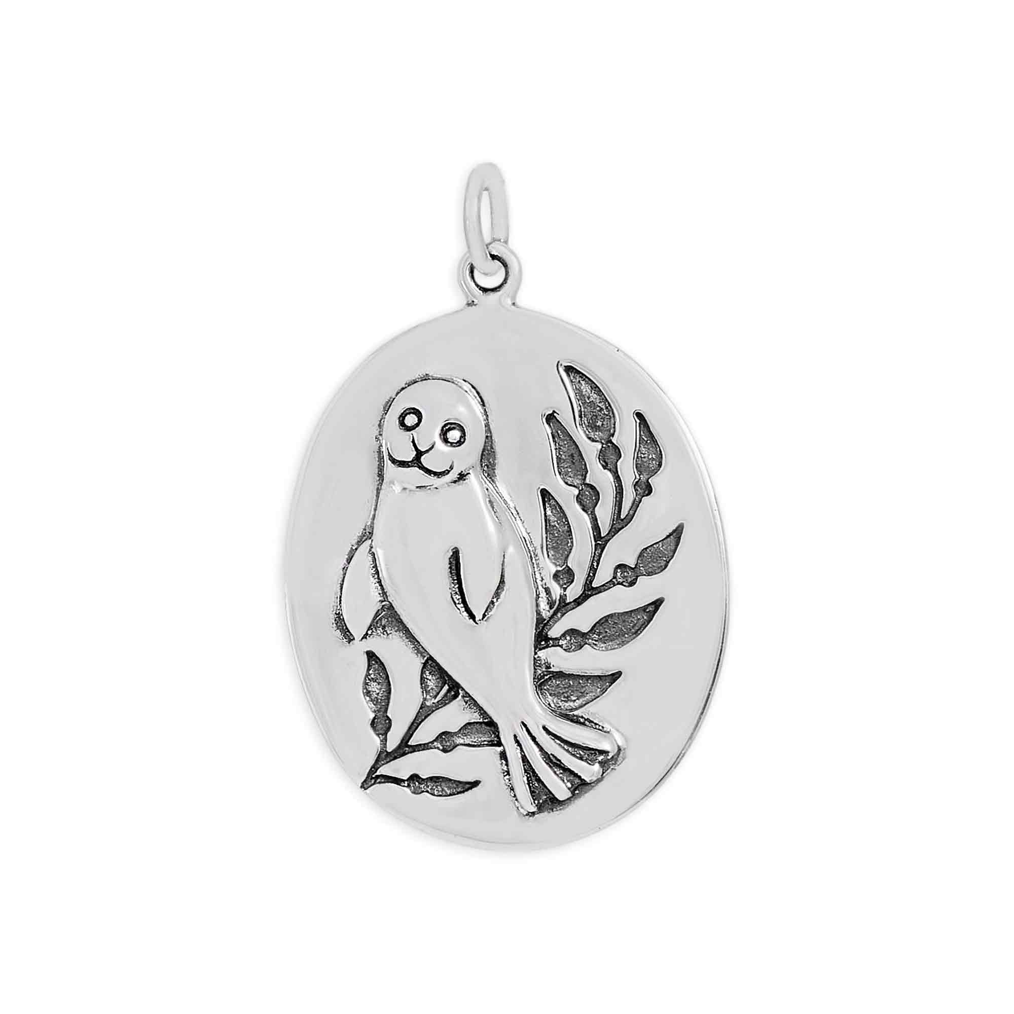 Sterling Silver Harbor Seal Pendant