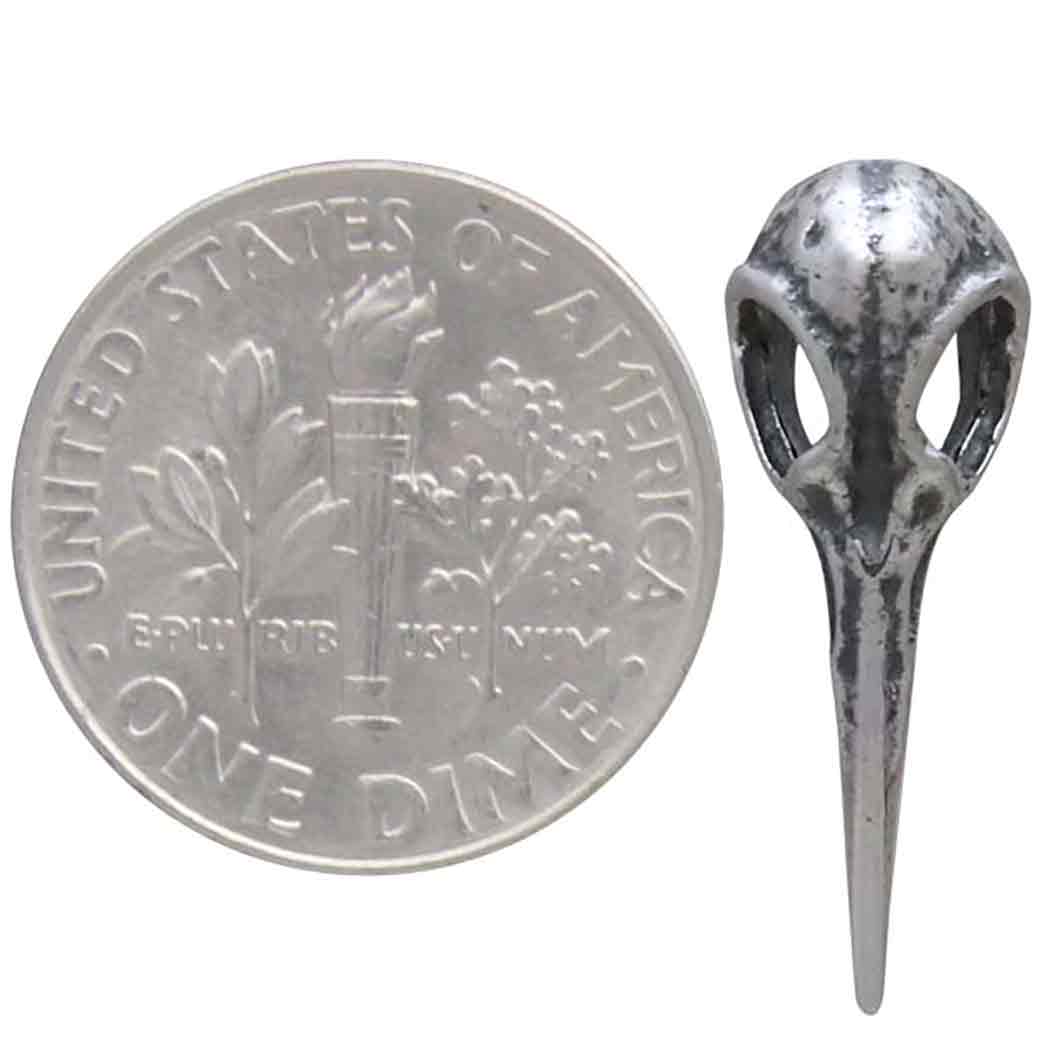 Sterling Silver Hummingbird Skull Post Earrings