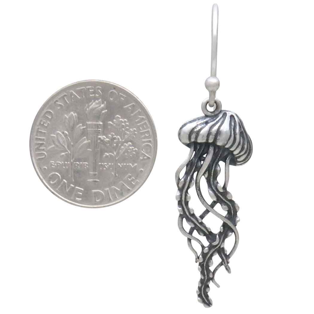 Sterling Silver Jellyfish Dangle Earrings