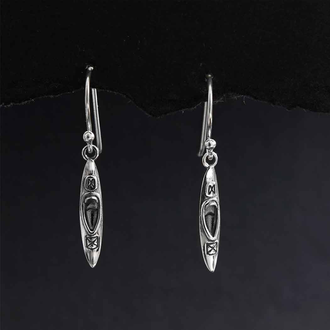 Sterling Silver Kayak Dangle Earrings - Poppies Beads N' More