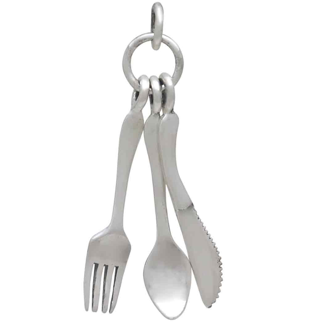 Sterling Silver Knife Spoon and Fork Charm