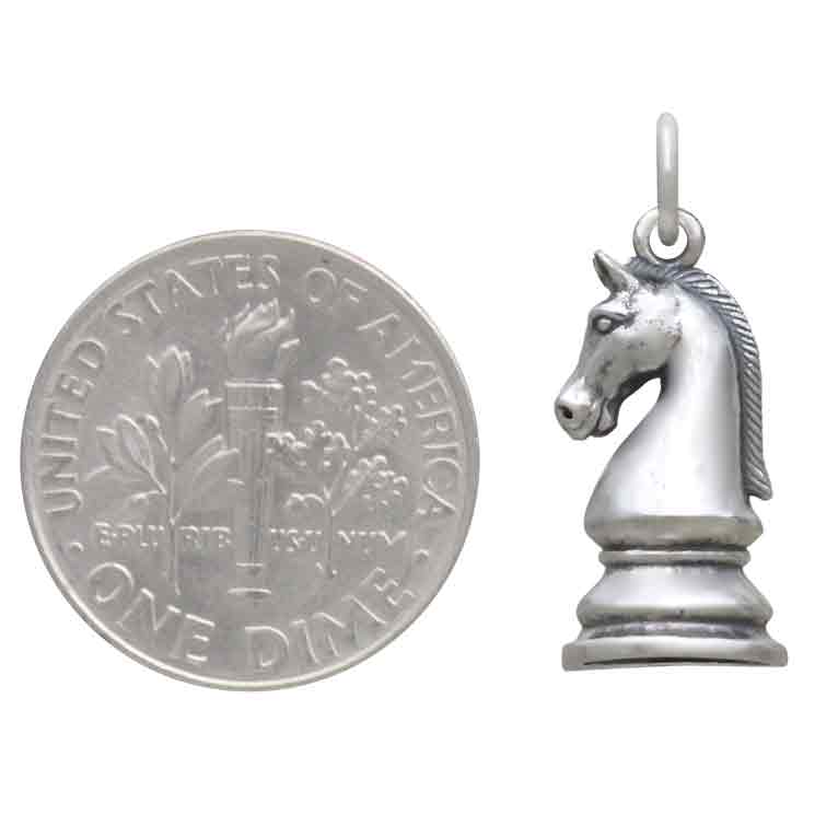 Sterling Silver Knight Chess Piece Charm