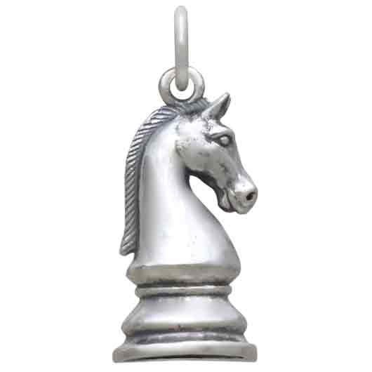 Sterling Silver Knight Chess Piece Charm