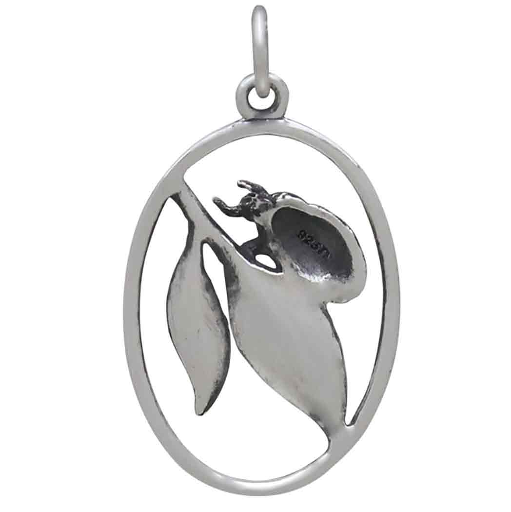 Sterling Silver Ladybug on Leaf Charm