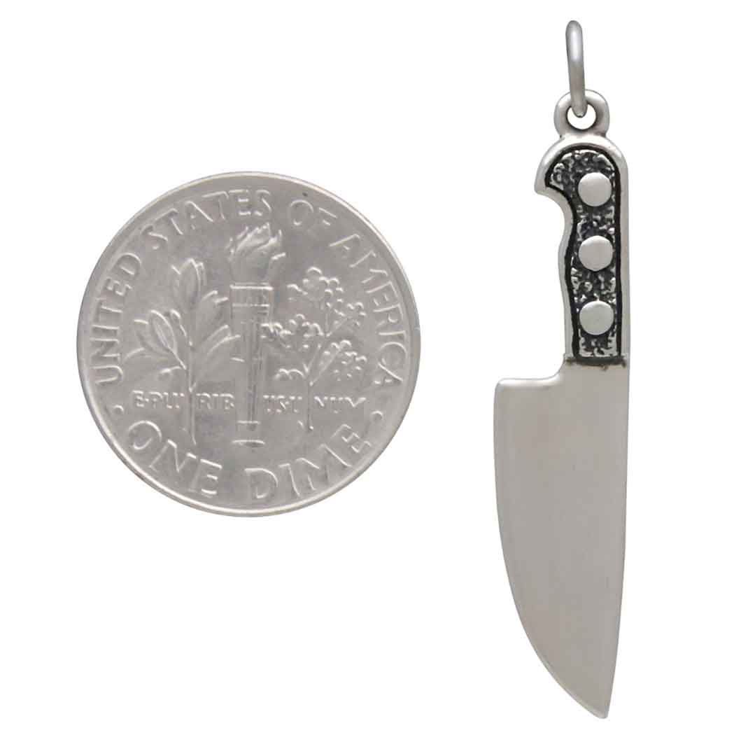 Sterling Silver Large Kitchen Knife Charm - Tia Tynette Designs