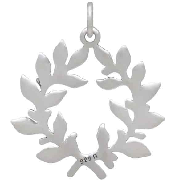 Sterling Silver Laurel Wreath Pendant - Poppies Beads N' More 