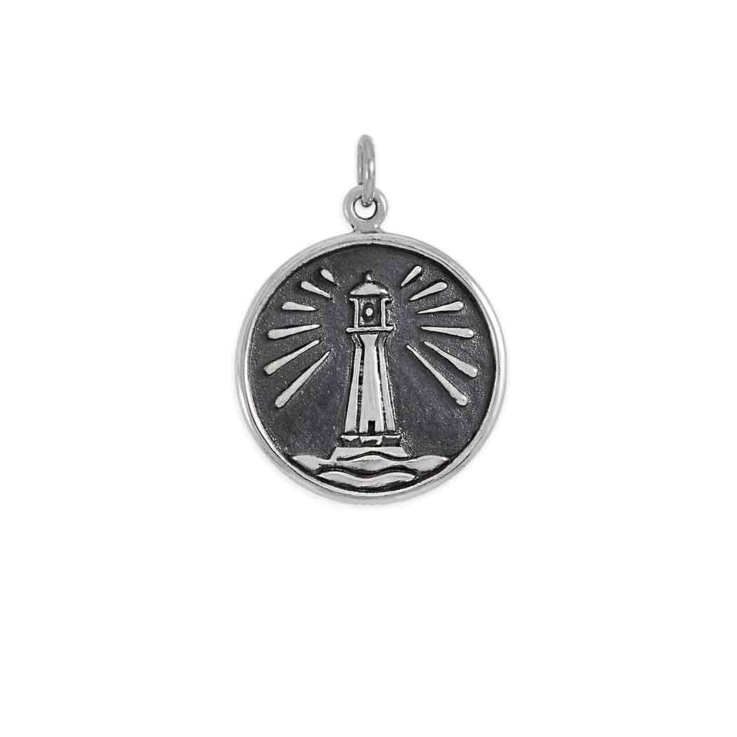 Sterling Silver Lighthouse Pendant - Poppies Jewelry