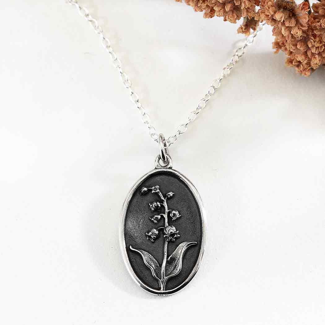 Sterling Silver Rose Birthflower Necklace - May - Poppies Beads N' More