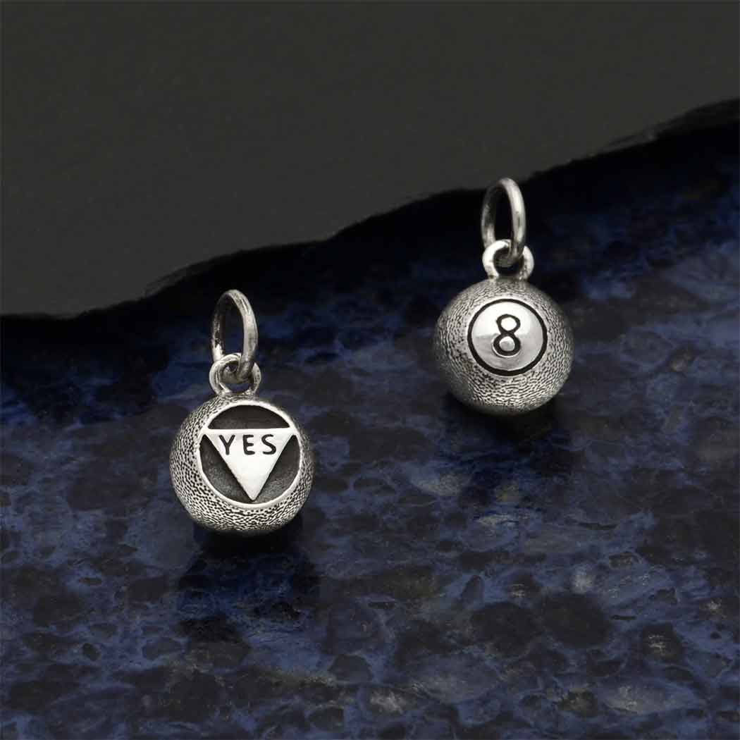 Sterling Silver Magic Eight Ball Charm