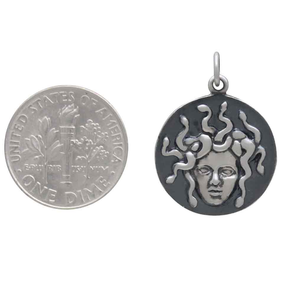 Sterling Silver Medusa Pendant - Poppies Beads N' More