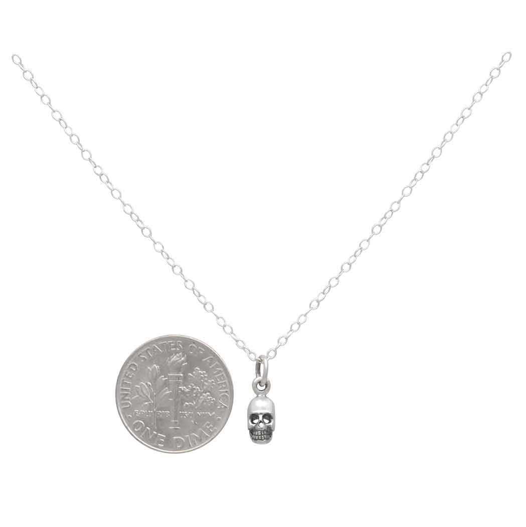 Sterling Silver Mini Skull Necklace