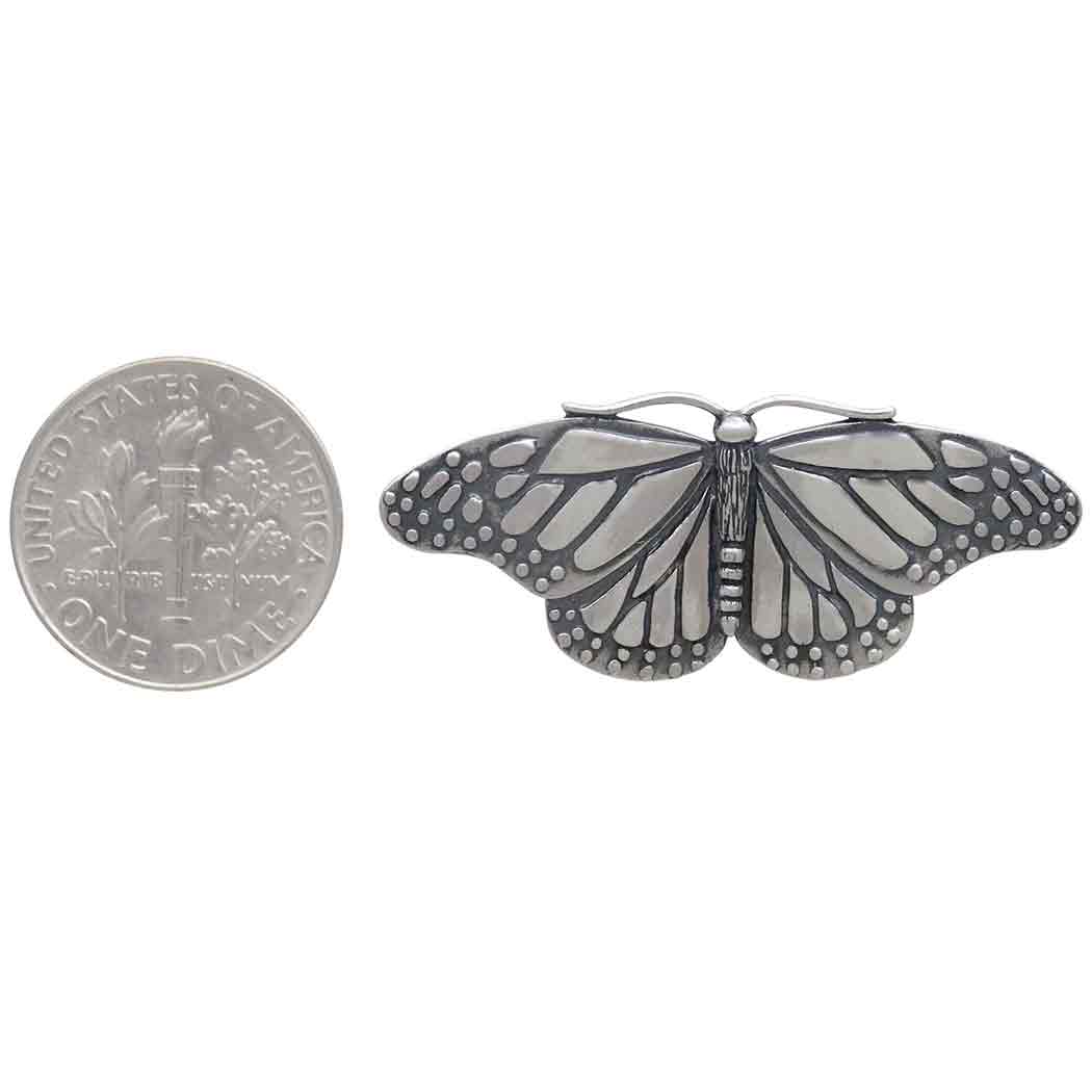 Sterling Silver Monarch Butterfly Brooch