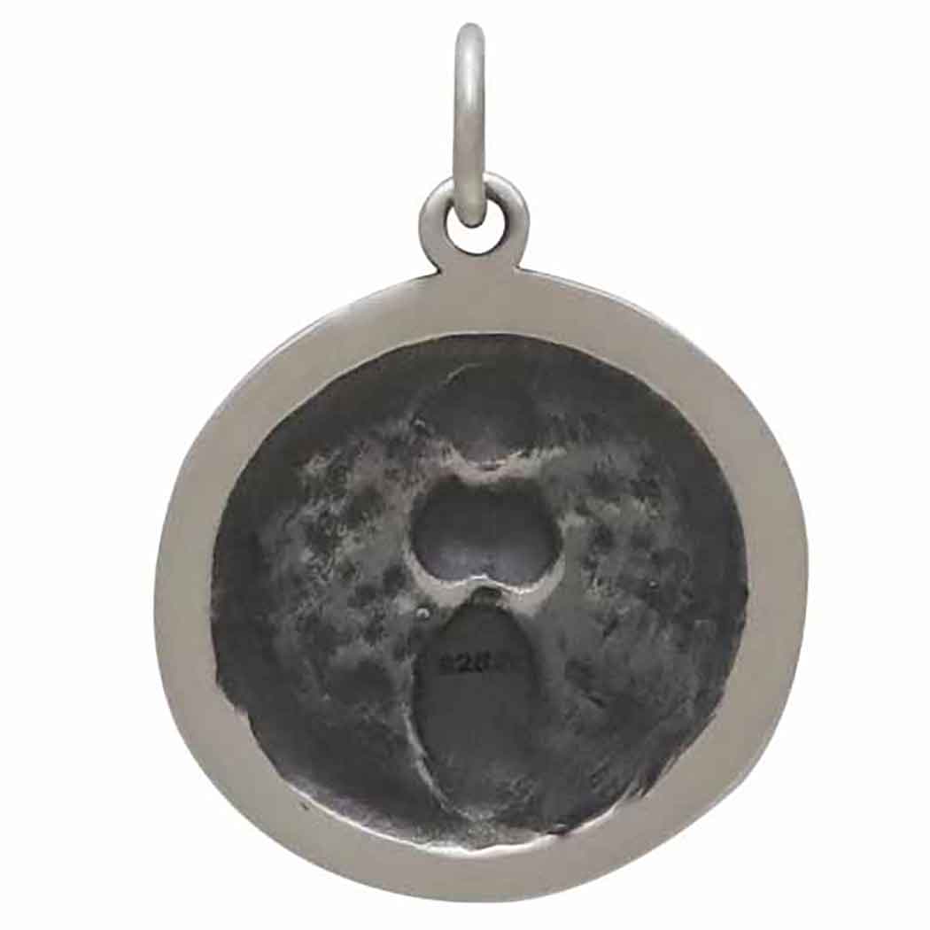 Sterling Silver Moon Goddess Coin Charm - Poppies Jewelry