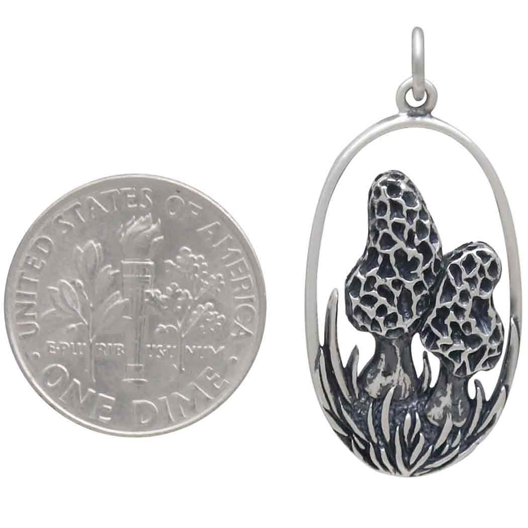 Sterling Silver Morel Mushroom Pendant - Tia Tynette Designs