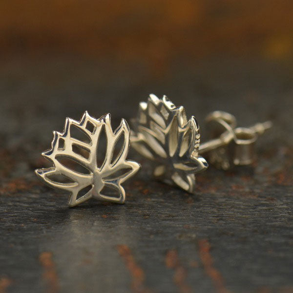 Openwork Lotus Stud Earrings