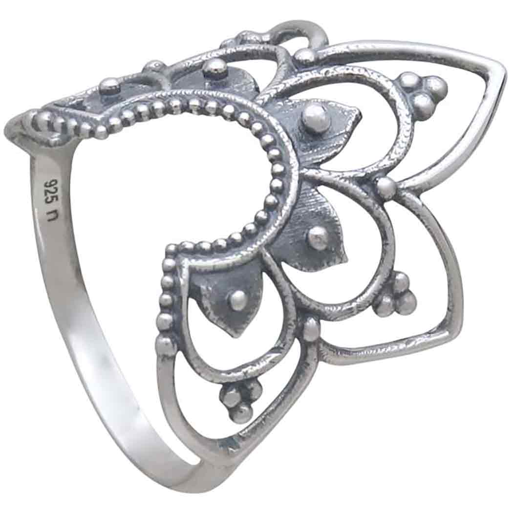 Sterling Silver Openwork Mandala Ring