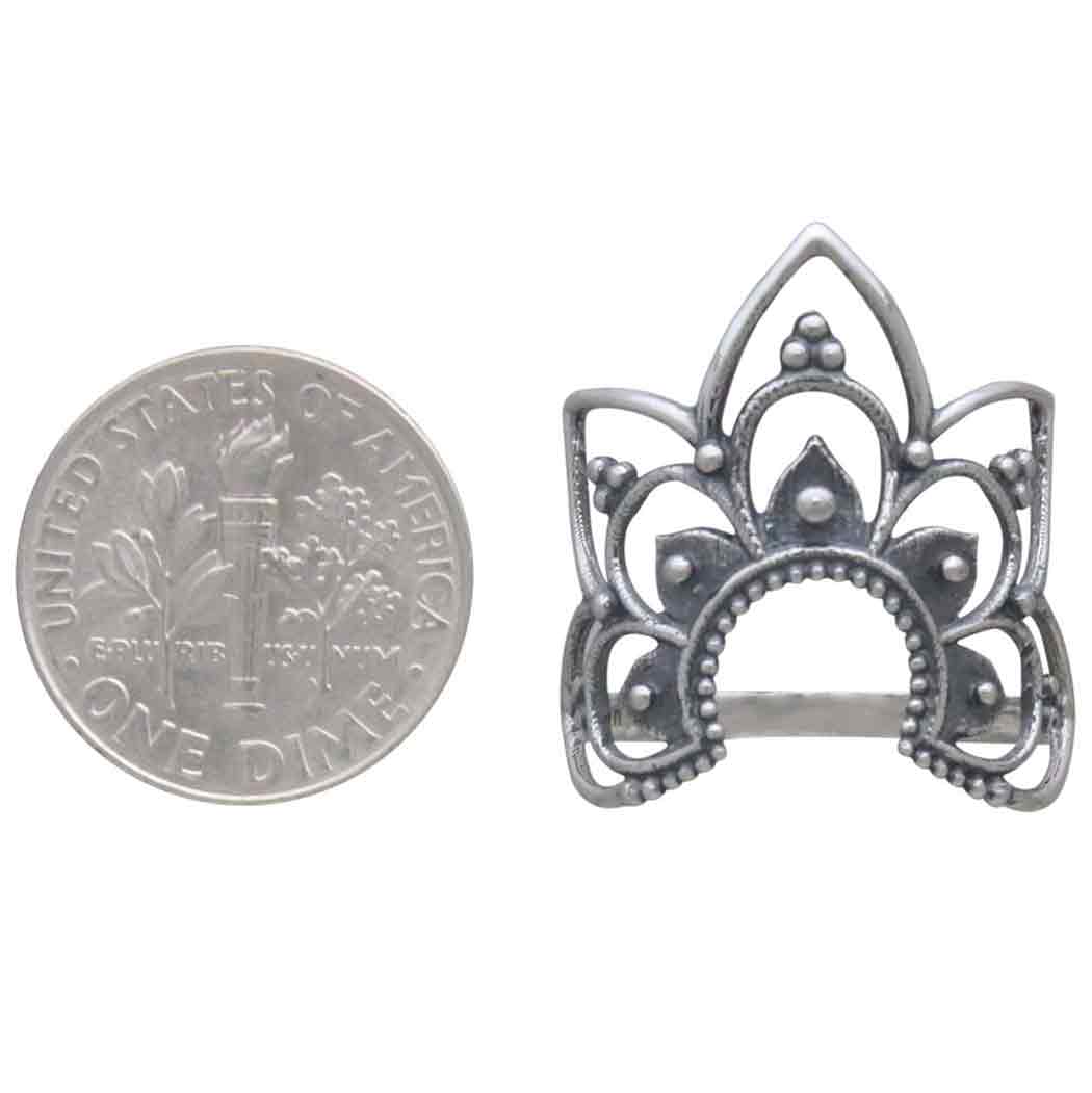 Sterling Silver Openwork Mandala Ring
