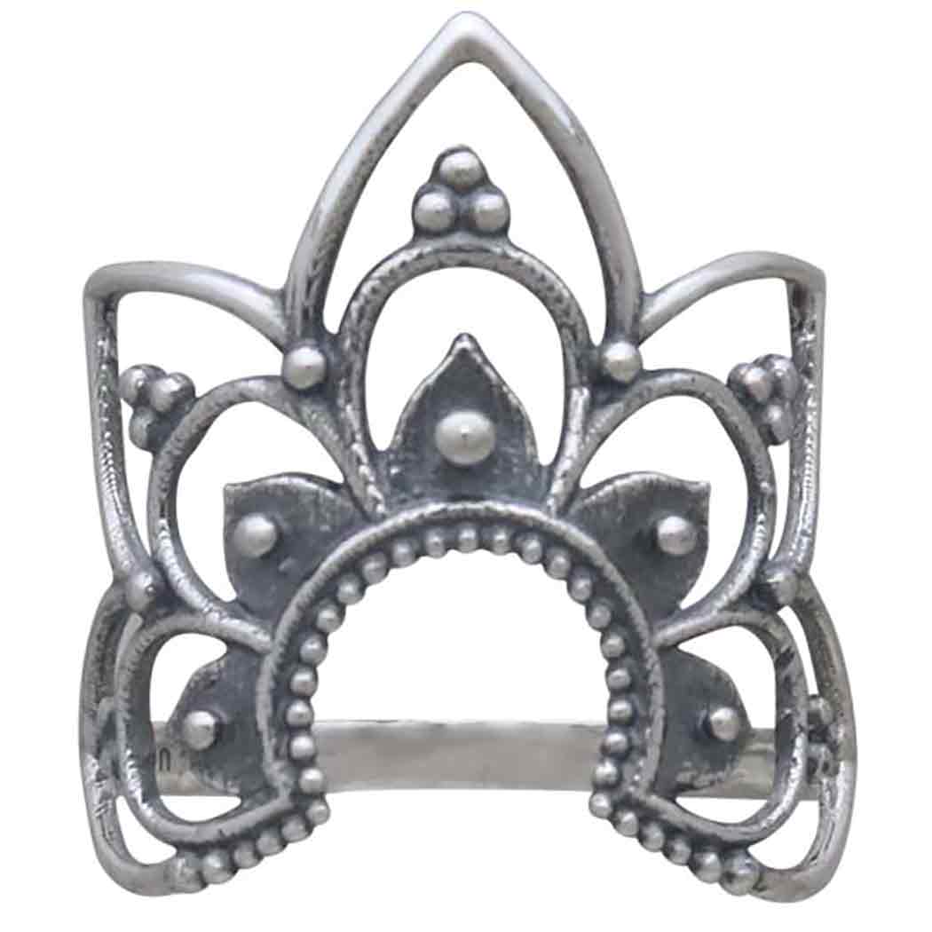 Sterling Silver Openwork Mandala Ring