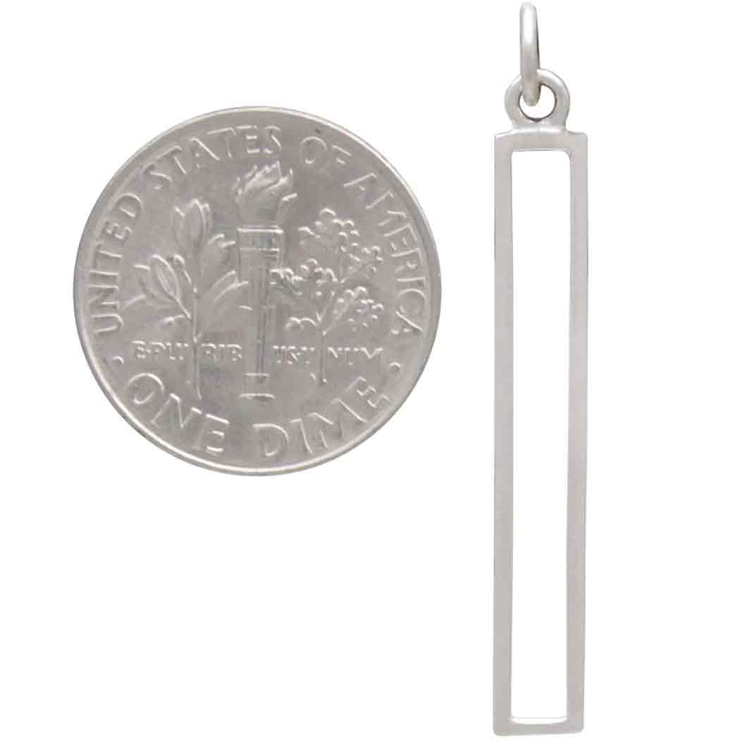 Sterling Silver Openwork Rectangle Link - Poppies Jewelry