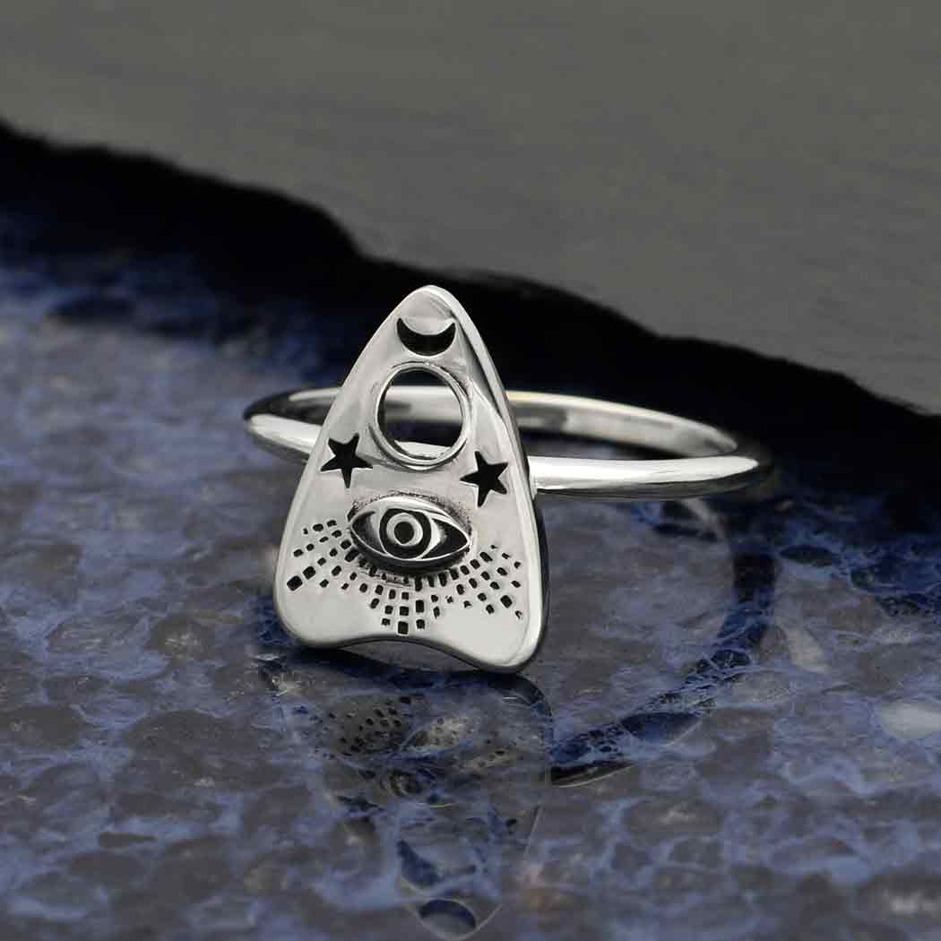 Sterling Silver Ouija Planchette Ring - Poppies Jewelry