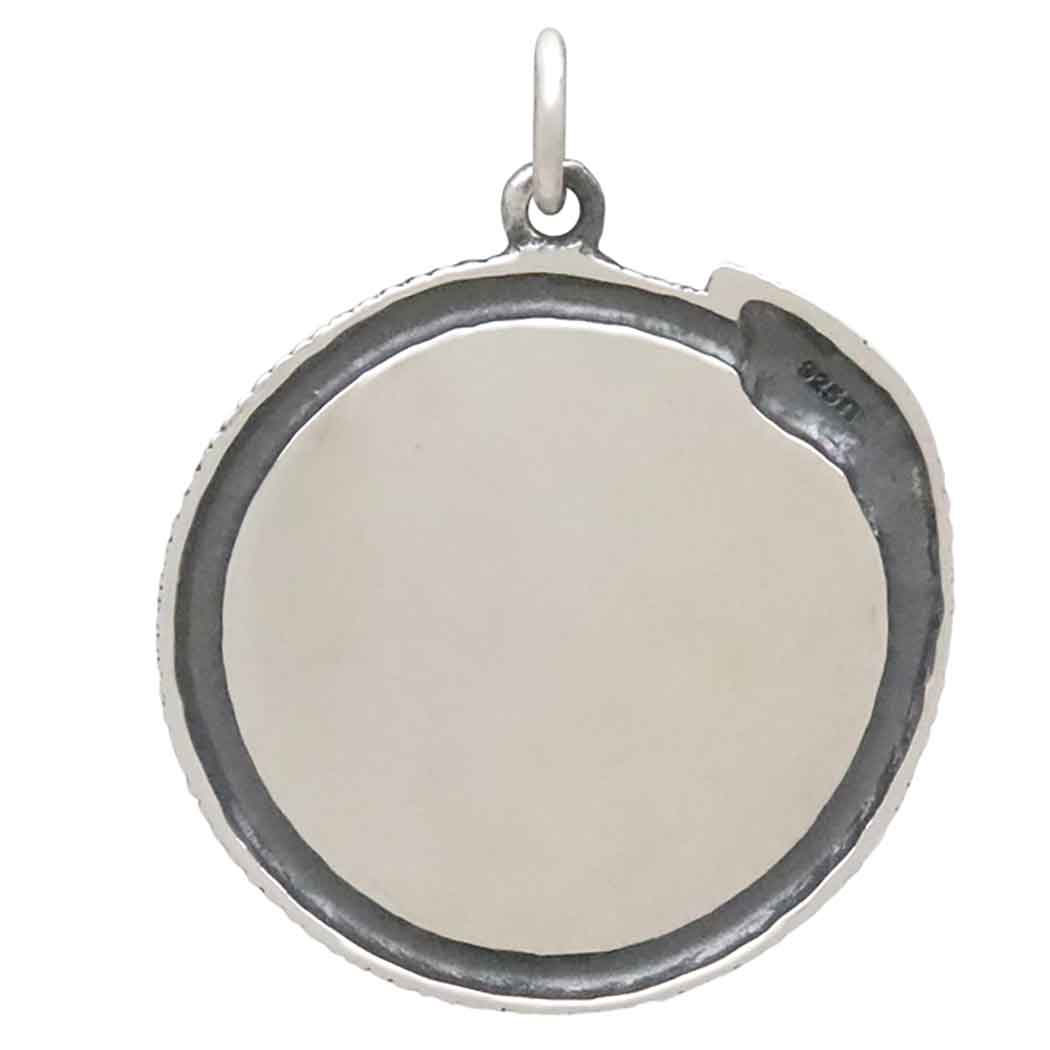 Sterling Silver Ouroboros with Moon and Stars