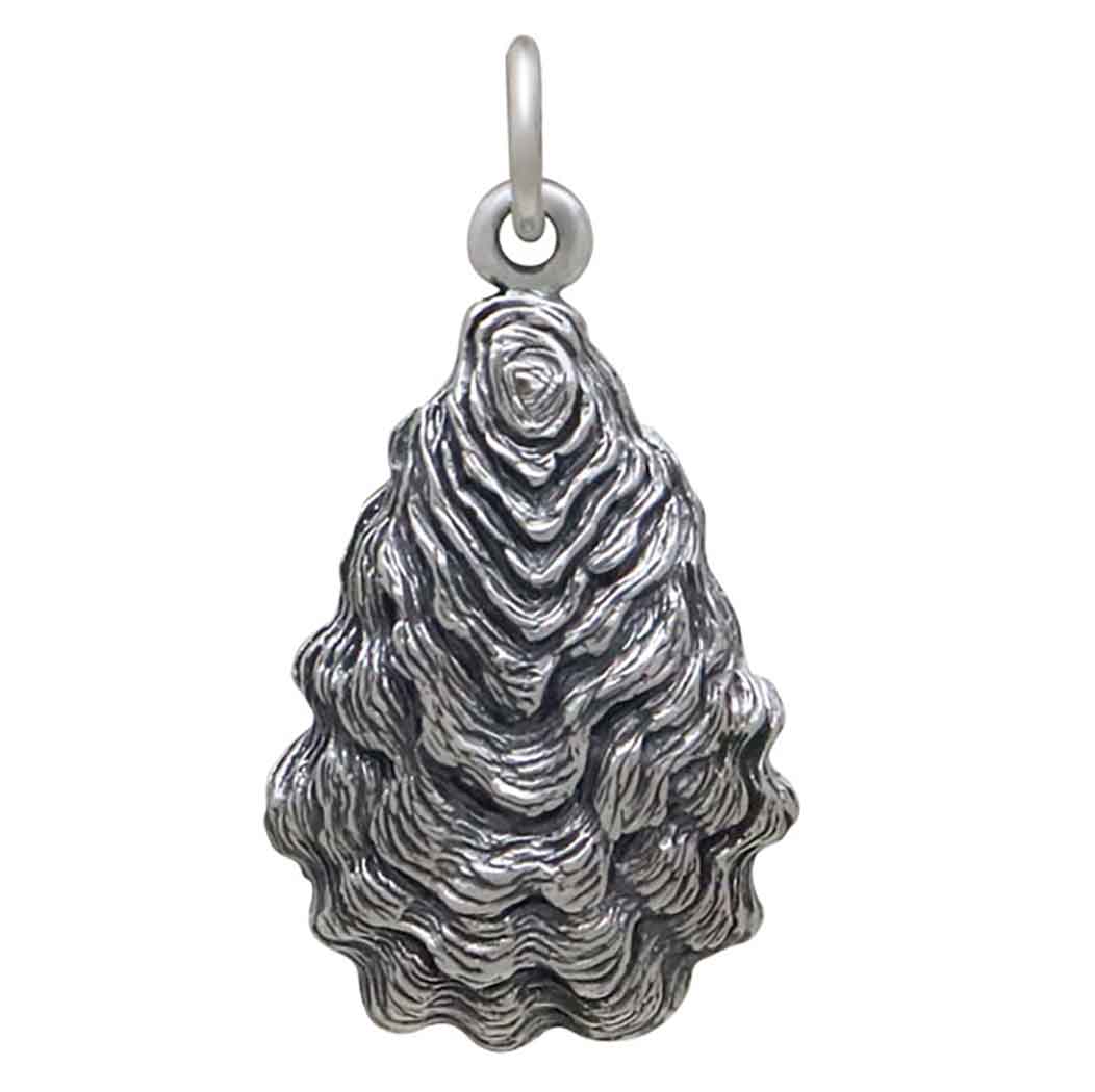 Sterling Silver Oyster Shell Charm - Poppies Beads N' More