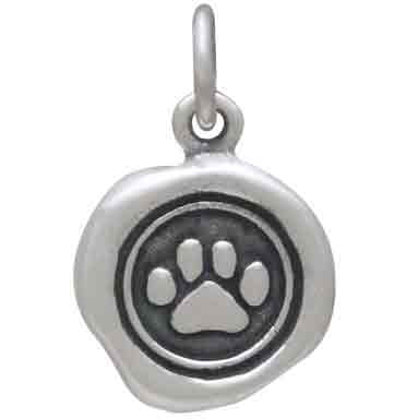 Sterling Silver Paw Print Wax Seal