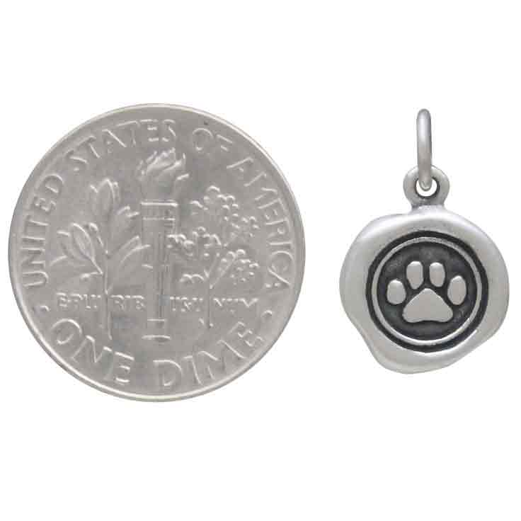 Sterling Silver Paw Print Wax Seal